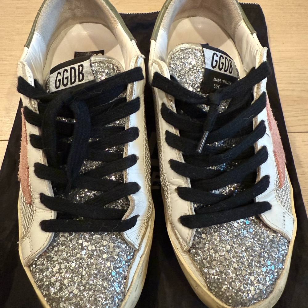 Golden Goose Super-Star Glitter Sneakers